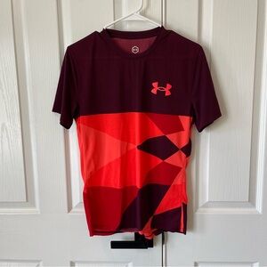 Under Armour Red and Maroon Men's Shirt
